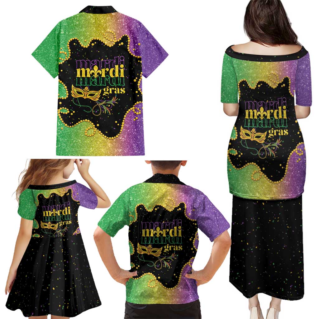 Mardi Gras Family Matching Puletasi and Hawaiian Shirt Laissez Les Bons Temps Rouler