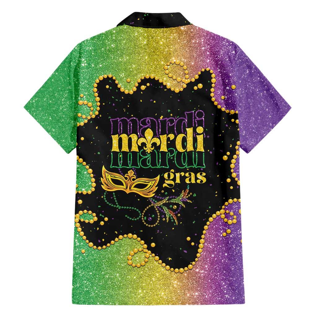 Mardi Gras Family Matching Short Sleeve Bodycon Dress and Hawaiian Shirt Laissez Les Bons Temps Rouler