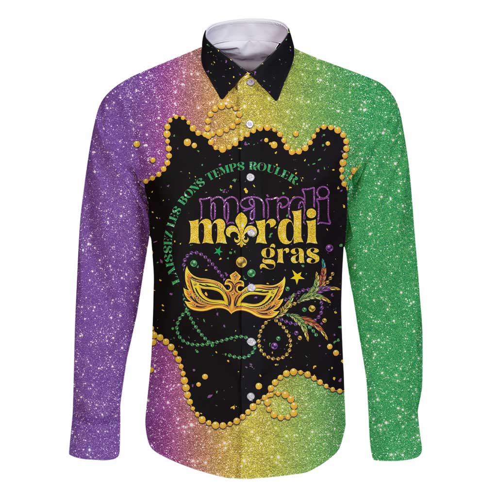 Mardi Gras Family Matching Short Sleeve Bodycon Dress and Hawaiian Shirt Laissez Les Bons Temps Rouler