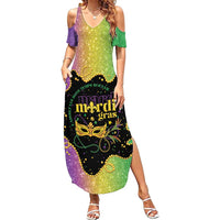 Mardi Gras Family Matching Summer Maxi Dress and Hawaiian Shirt Laissez Les Bons Temps Rouler