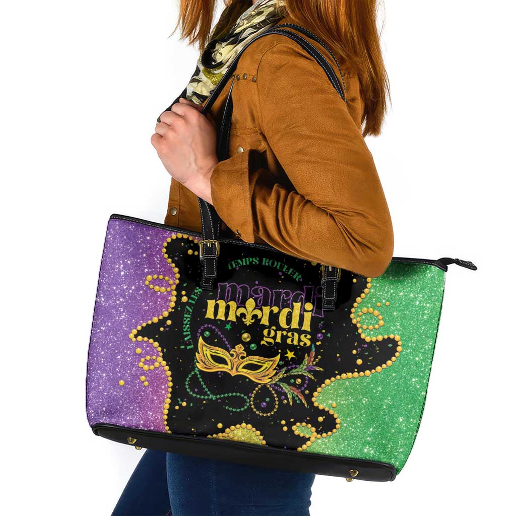 Mardi Gras Leather Tote Bag Laissez Les Bons Temps Rouler