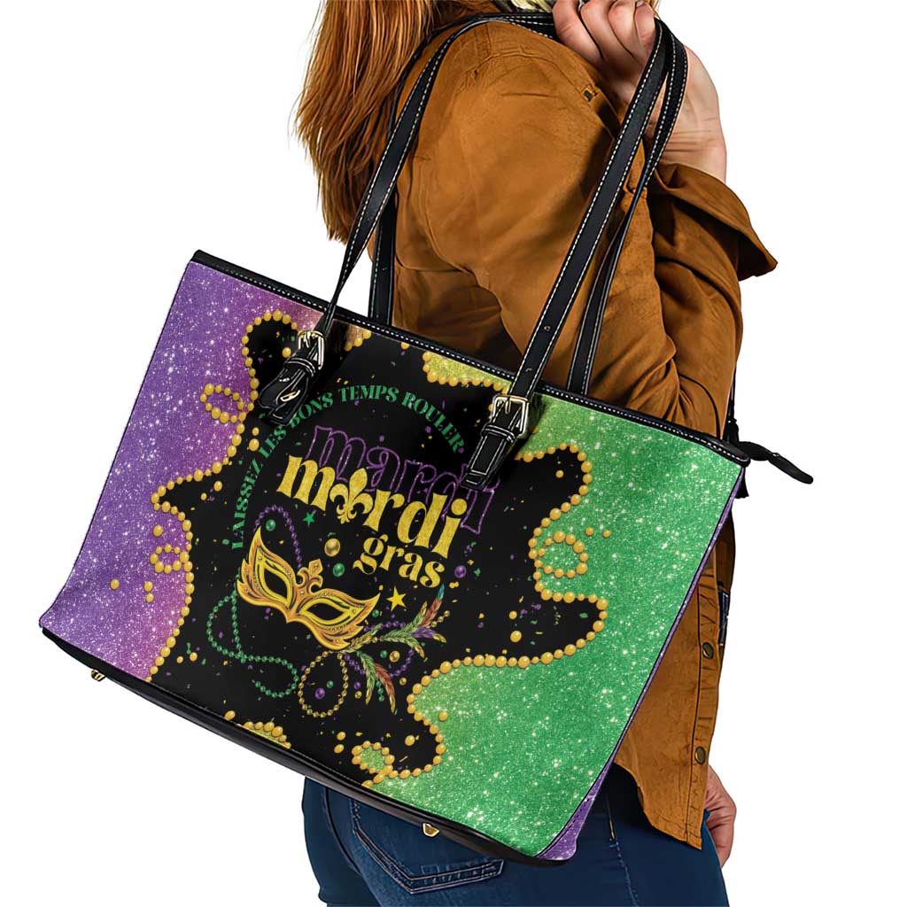 Mardi Gras Leather Tote Bag Laissez Les Bons Temps Rouler