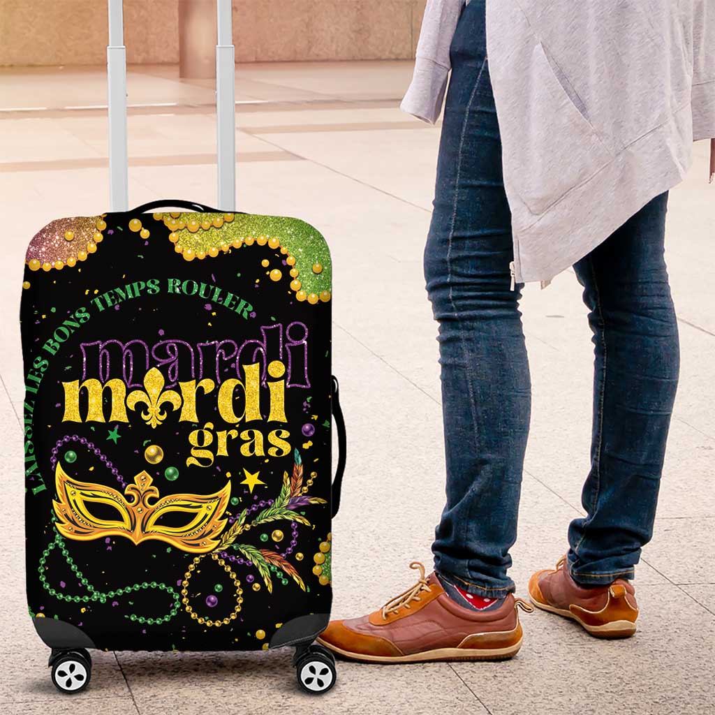 Mardi Gras Luggage Cover Laissez Les Bons Temps Rouler