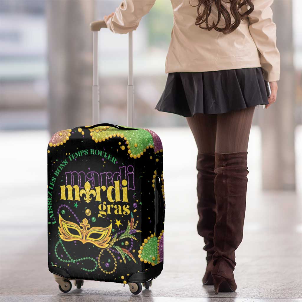 Mardi Gras Luggage Cover Laissez Les Bons Temps Rouler
