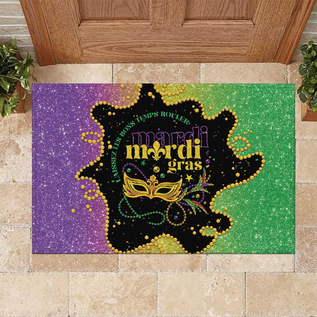 Mardi Gras Rubber Doormat Laissez Les Bons Temps Rouler LT05 - Wonder Print Shop