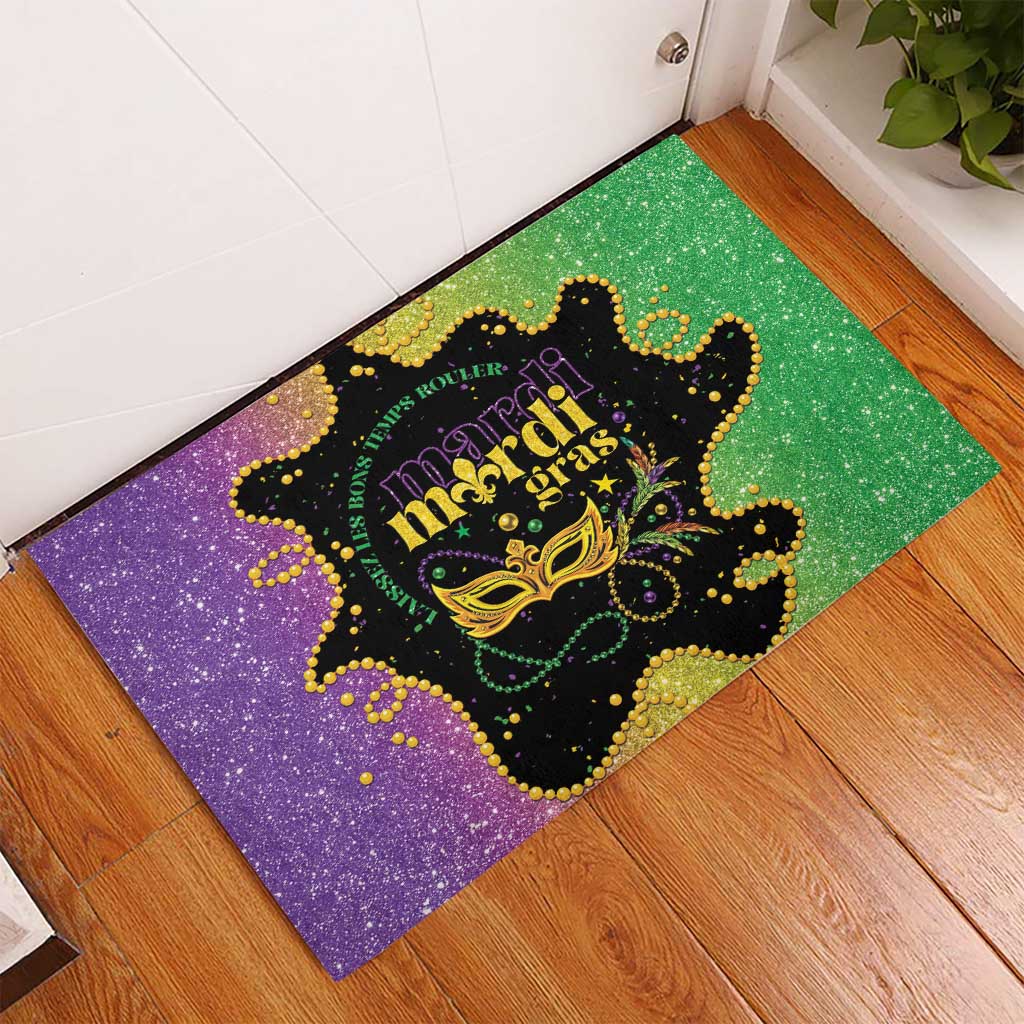 Mardi Gras Rubber Doormat Laissez Les Bons Temps Rouler LT05 - Wonder Print Shop