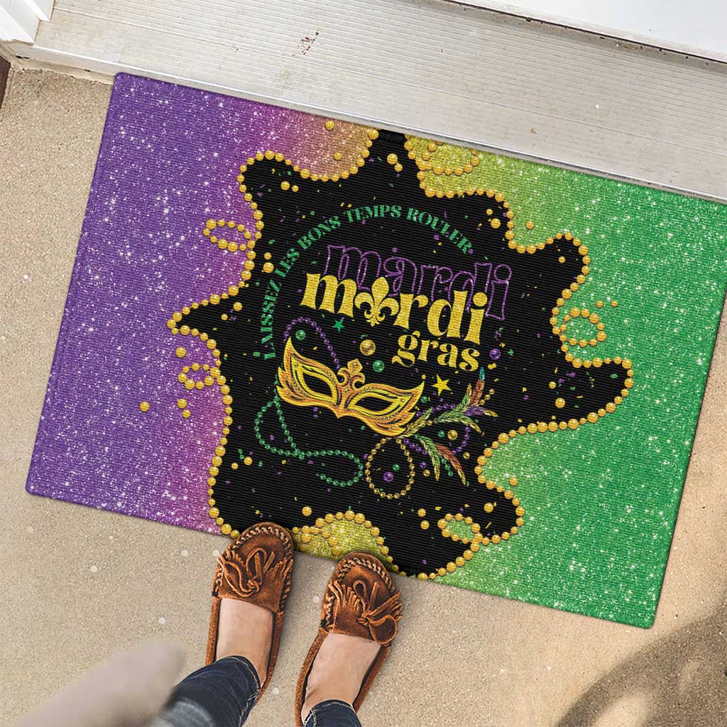Mardi Gras Rubber Doormat Laissez Les Bons Temps Rouler LT05 - Wonder Print Shop
