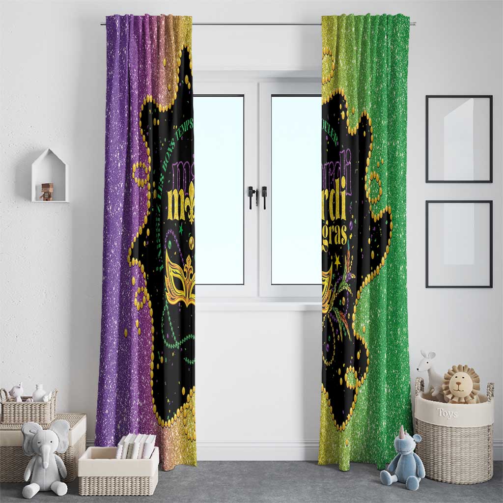 Mardi Gras Window Curtain Laissez Les Bons Temps Rouler LT05 - Wonder Print Shop