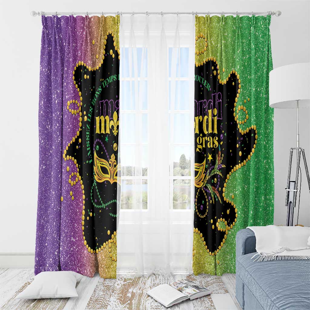 Mardi Gras Window Curtain Laissez Les Bons Temps Rouler LT05 - Wonder Print Shop