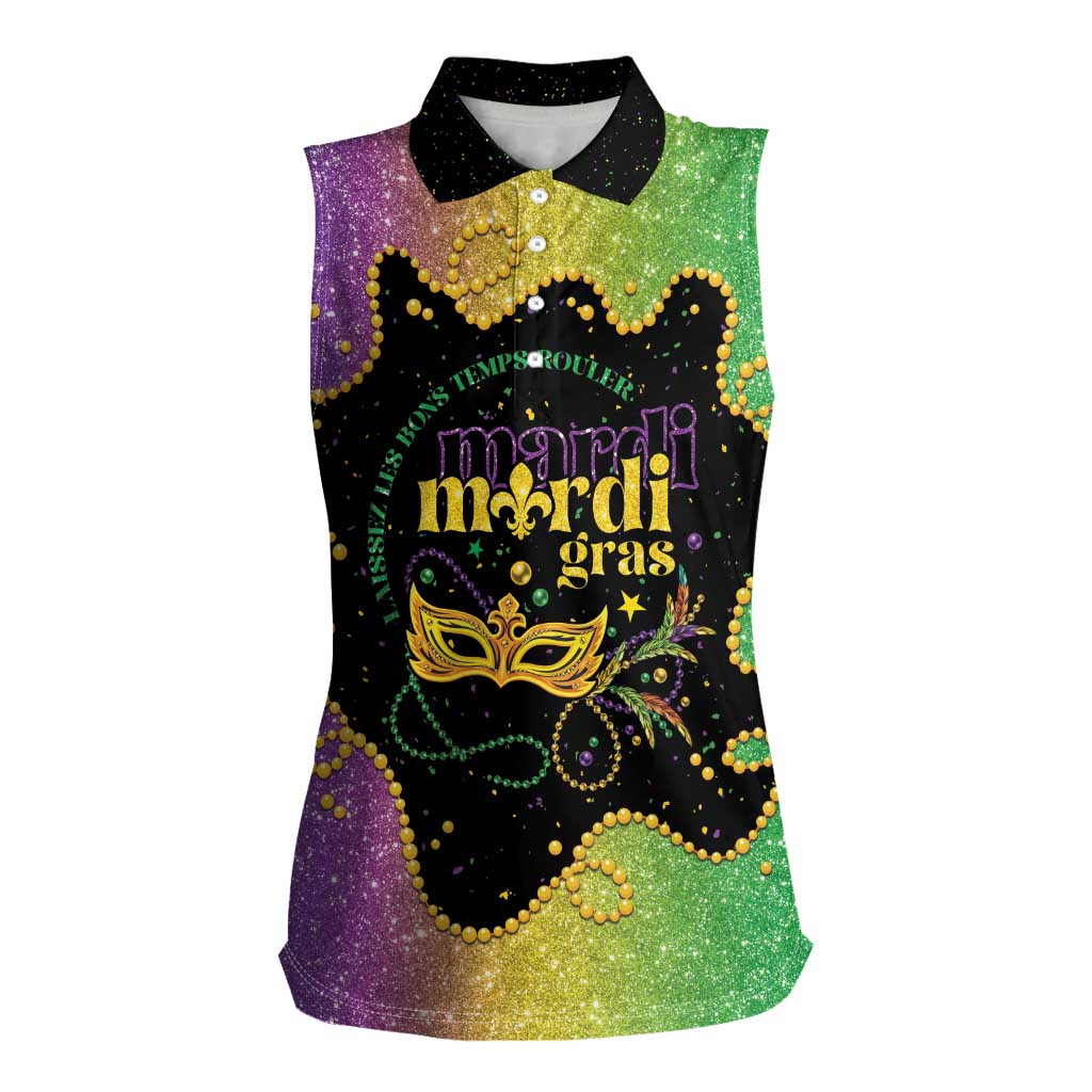 Mardi Gras Women Sleeveless Polo Shirt Laissez Les Bons Temps Rouler LT05 - Wonder Print Shop