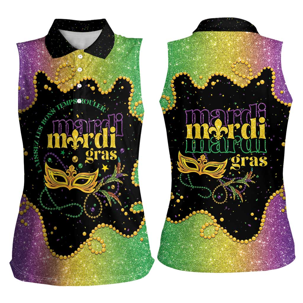 Mardi Gras Women Sleeveless Polo Shirt Laissez Les Bons Temps Rouler LT05 - Wonder Print Shop