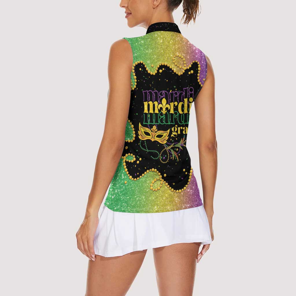 Mardi Gras Women Sleeveless Polo Shirt Laissez Les Bons Temps Rouler LT05 - Wonder Print Shop