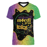 Mardi Gras Women V-Neck T-Shirt Laissez Les Bons Temps Rouler LT05 - Wonder Print Shop