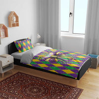 Love Mardi Gras Bedding Set Coquette Bow Glitter Style