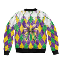 Love Mardi Gras Bomber Jacket Coquette Bow Glitter Style