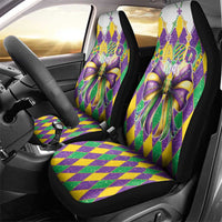 Love Mardi Gras Car Seat Cover Coquette Bow Glitter Style