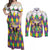 Love Mardi Gras Couples Matching Off Shoulder Maxi Dress and Long Sleeve Button Shirt Coquette Bow Glitter Style
