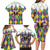 Love Mardi Gras Family Matching Long Sleeve Bodycon Dress and Hawaiian Shirt Coquette Bow Glitter Style