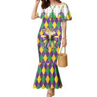 Love Mardi Gras Family Matching Mermaid Dress and Hawaiian Shirt Coquette Bow Glitter Style