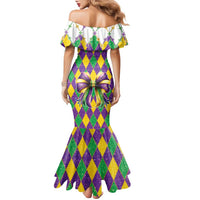Love Mardi Gras Family Matching Mermaid Dress and Hawaiian Shirt Coquette Bow Glitter Style