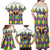 Love Mardi Gras Family Matching Off Shoulder Maxi Dress and Hawaiian Shirt Coquette Bow Glitter Style