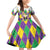 Love Mardi Gras Family Matching Off Shoulder Short Dress and Hawaiian Shirt Coquette Bow Glitter Style