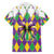 Love Mardi Gras Family Matching Off Shoulder Short Dress and Hawaiian Shirt Coquette Bow Glitter Style