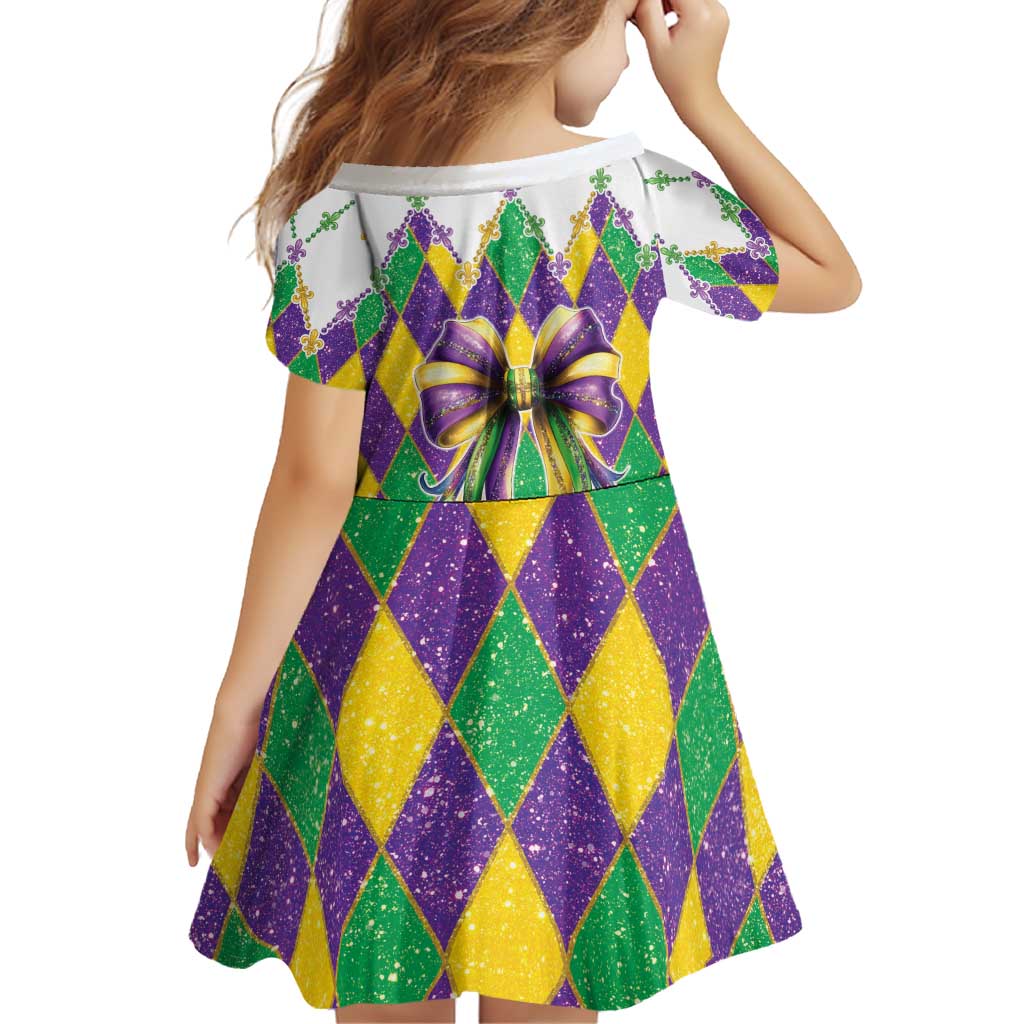 Love Mardi Gras Family Matching Puletasi and Hawaiian Shirt Coquette Bow Glitter Style
