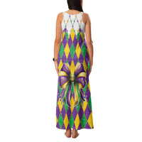 Love Mardi Gras Family Matching Tank Maxi Dress and Hawaiian Shirt Coquette Bow Glitter Style