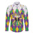 Love Mardi Gras Long Sleeve Button Shirt Coquette Bow Glitter Style