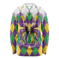 Love Mardi Gras Long Sleeve Shirt Coquette Bow Glitter Style
