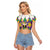 Love Mardi Gras Raglan Cropped T Shirt Coquette Bow Glitter Style LT05 - Wonder Print Shop
