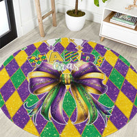 Love Mardi Gras Round Carpet Coquette Bow Glitter Style LT05 - Wonder Print Shop