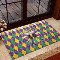 Love Mardi Gras Rubber Doormat Coquette Bow Glitter Style LT05 - Wonder Print Shop