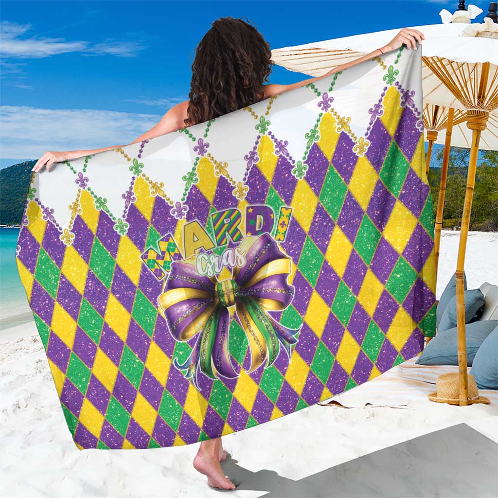 Love Mardi Gras Sarong Coquette Bow Glitter Style LT05 - Wonder Print Shop