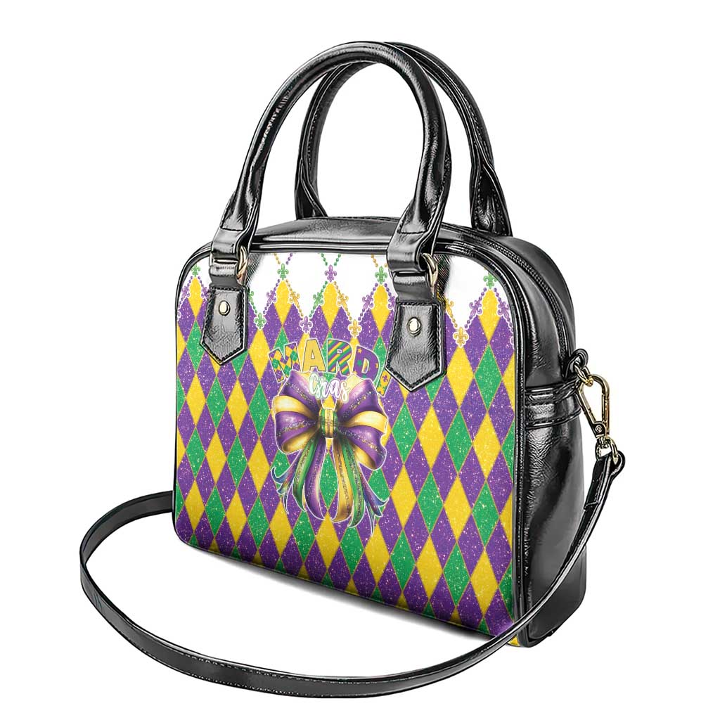 Love Mardi Gras Shoulder Handbag Coquette Bow Glitter Style LT05 - Wonder Print Shop