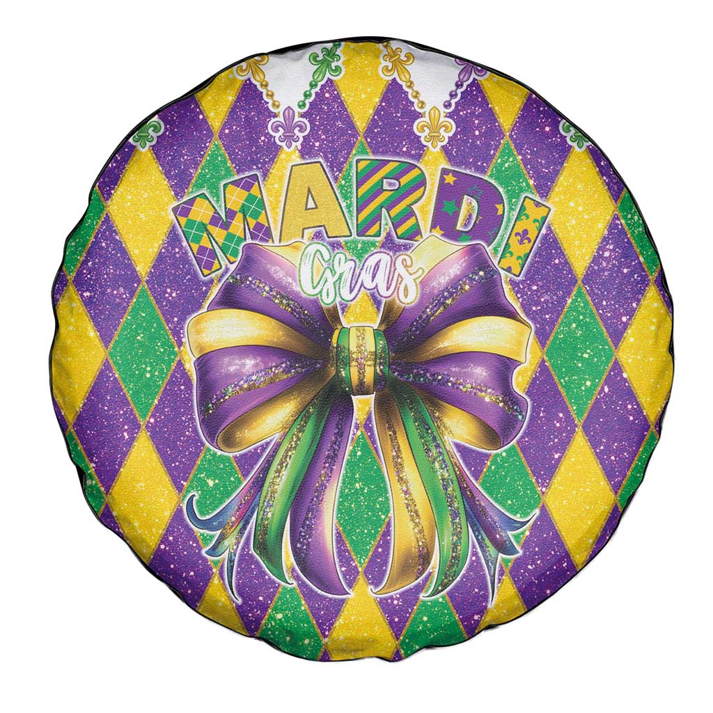 Love Mardi Gras Spare Tire Cover Coquette Bow Glitter Style LT05 - Wonder Print Shop