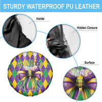 Love Mardi Gras Spare Tire Cover Coquette Bow Glitter Style LT05 - Wonder Print Shop