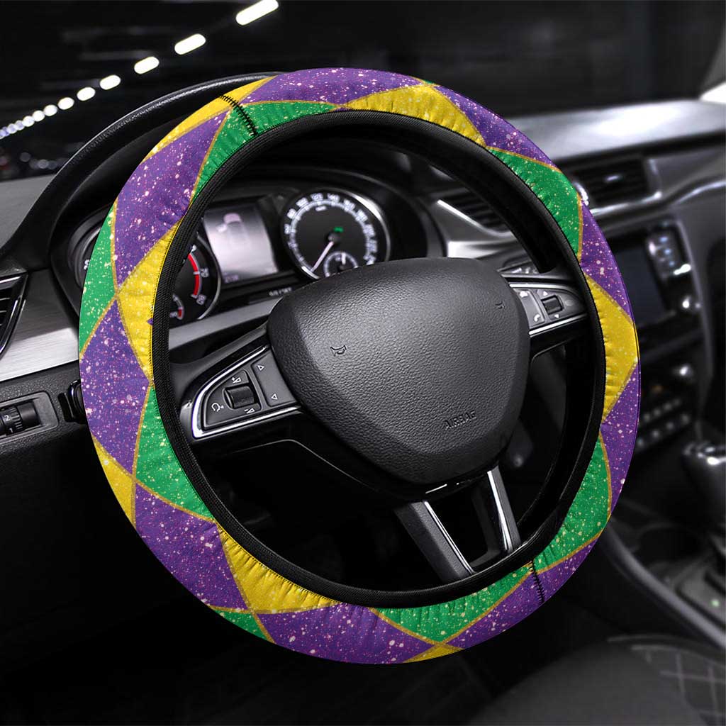 Love Mardi Gras Steering Wheel Cover Coquette Bow Glitter Style LT05 - Wonder Print Shop
