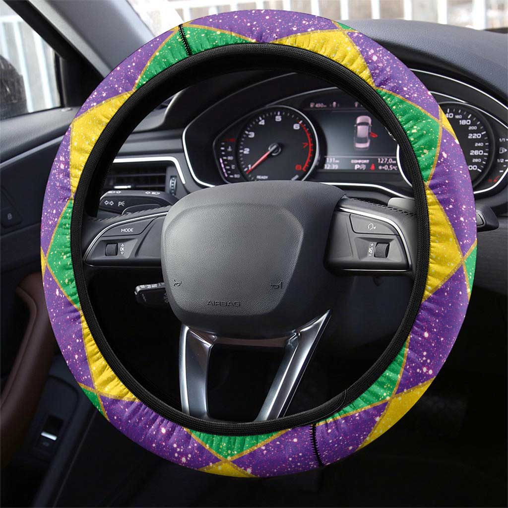 Love Mardi Gras Steering Wheel Cover Coquette Bow Glitter Style LT05 - Wonder Print Shop