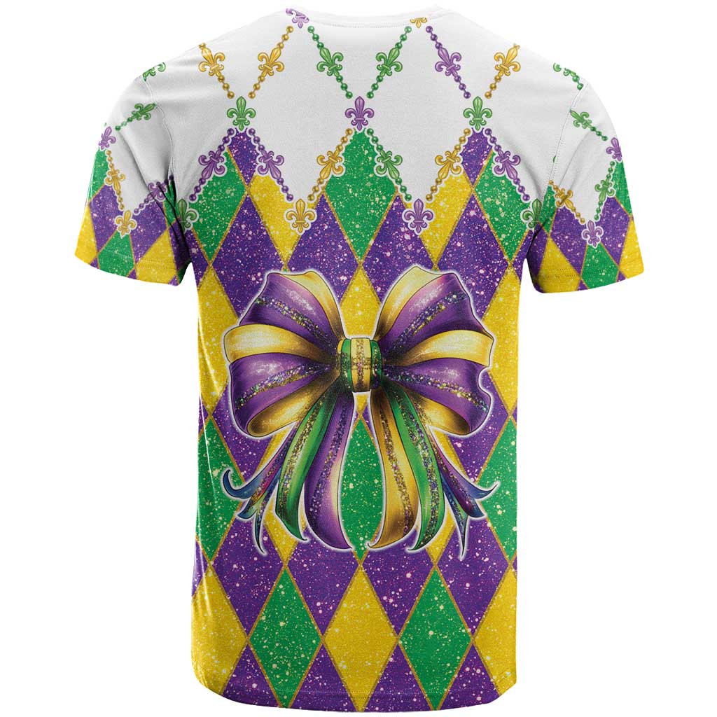 Love Mardi Gras T Shirt Coquette Bow Glitter Style LT05 - Wonder Print Shop