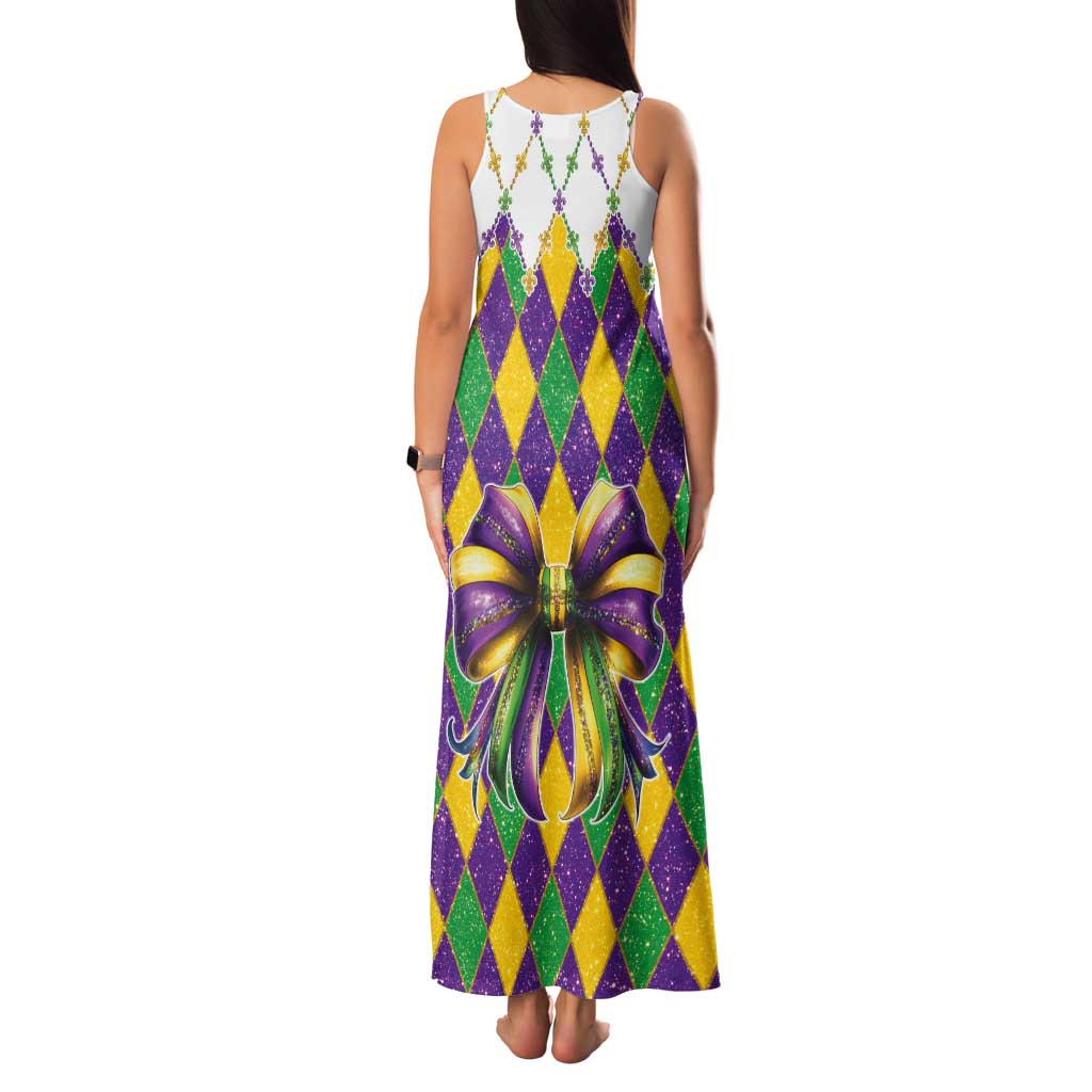 Love Mardi Gras Tank Maxi Dress Coquette Bow Glitter Style LT05 - Wonder Print Shop