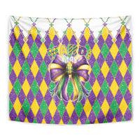 Love Mardi Gras Tapestry Coquette Bow Glitter Style LT05 - Wonder Print Shop