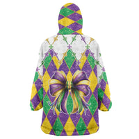 Love Mardi Gras Wearable Blanket Hoodie Coquette Bow Glitter Style LT05 - Wonder Print Shop