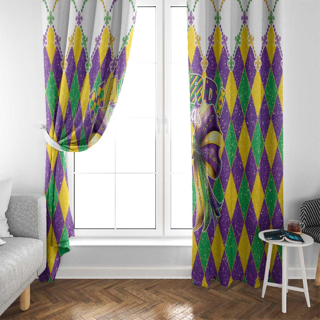 Love Mardi Gras Window Curtain Coquette Bow Glitter Style LT05 - Wonder Print Shop