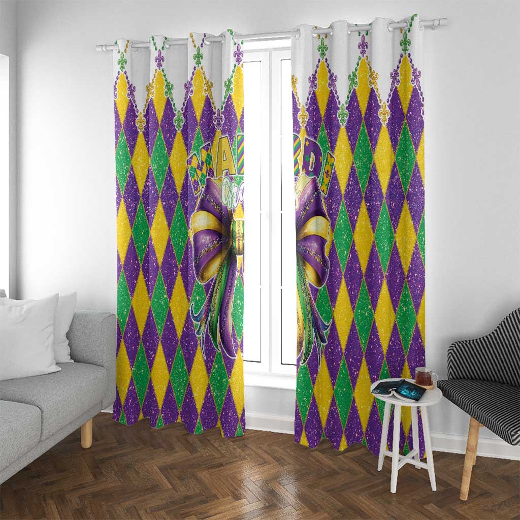 Love Mardi Gras Window Curtain Coquette Bow Glitter Style LT05 - Wonder Print Shop