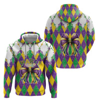 Love Mardi Gras Zip Hoodie Coquette Bow Glitter Style LT05 - Wonder Print Shop