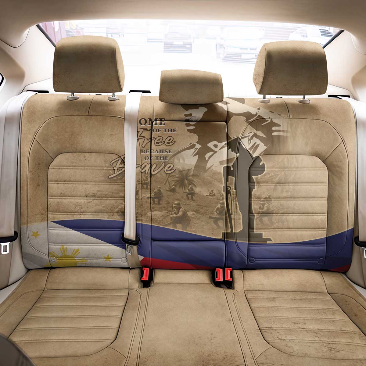 Philippines Memorial Day Back Car Seat Cover Honor The Fallen