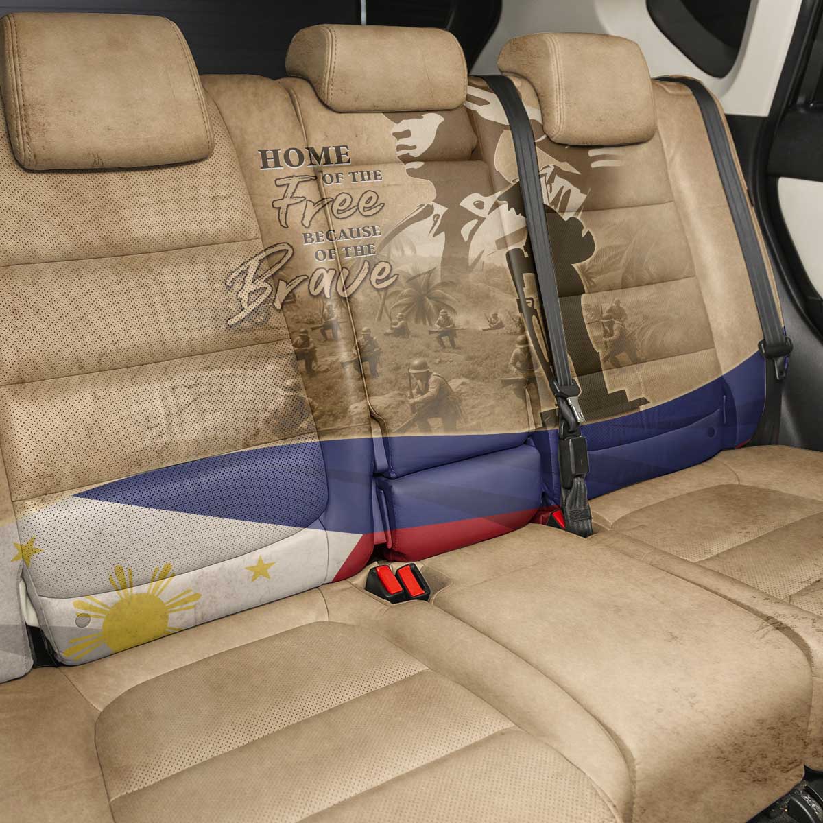 Philippines Memorial Day Back Car Seat Cover Honor The Fallen