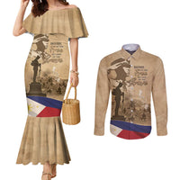 Philippines Memorial Day Couples Matching Mermaid Dress and Long Sleeve Button Shirt Honor The Fallen